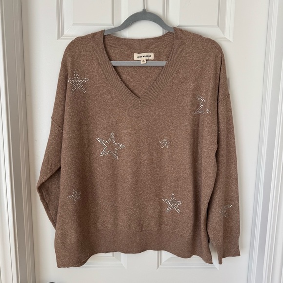 Lucky Brand Sweaters - Lucky Brand‎ V-Neck Star Studded Sweater - XL - NWOT